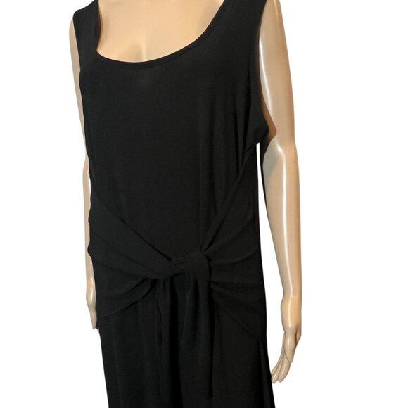 Attitudes by Renee Women Maxi Dress Tie Front Black Plus Size 1X Sleeveless New - Picture 3 of 11